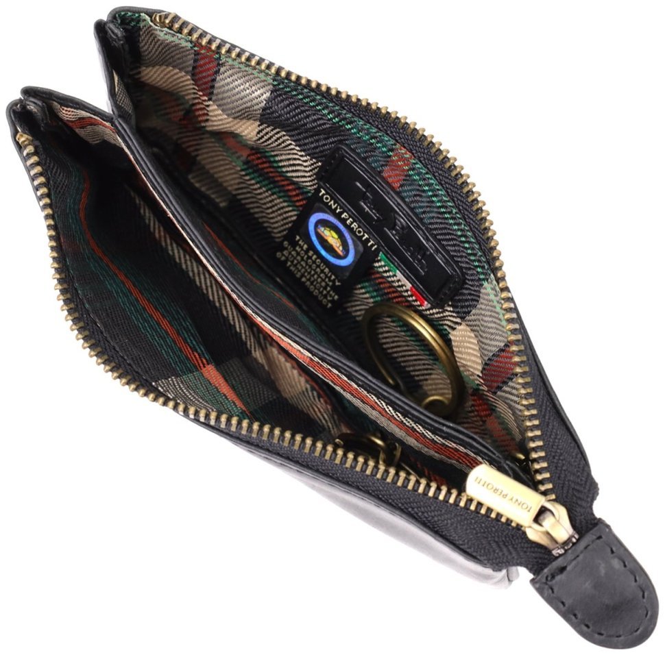 Винтажная кожаная ключница черного цвета Tony Perotti 103297 фото №7 Винтажная кожаная ключница черного цвета Tony Perotti 103297 modnotak фото №7