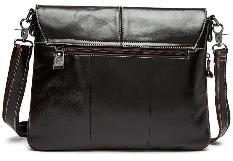 Темно-коричнева чоловіча сумка-месенджер з натуральної шкіри горизонтального типу Bexhill (15839)