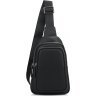 Мужской черный кожаный слинг через плечо на молнии Tiding Bag (15882) фото №2 Мужской черный кожаный слинг через плечо на молнии Tiding Bag (15882) modnotak фото - 2
