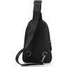 Мужской черный кожаный слинг через плечо на молнии Tiding Bag (15882) - 3