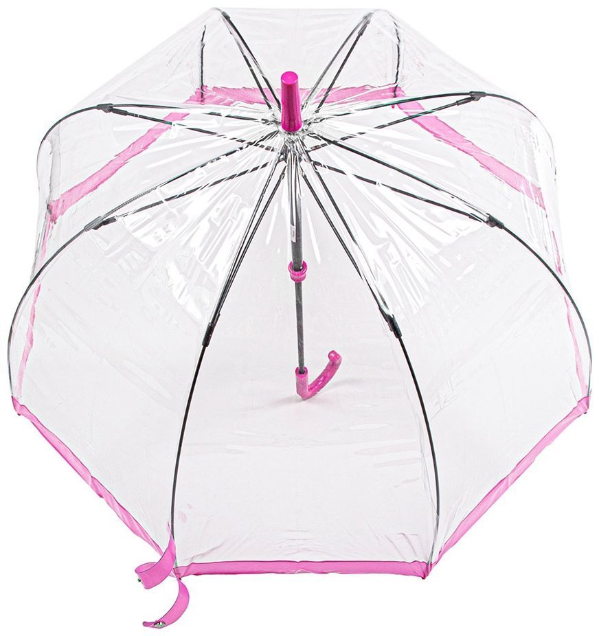 Парасоля-тростина жіноча Fulton Birdcage-1 L041 Pink (Механіка, тростина, прозора з рожевими вставками) 93797 modnotak фото №6