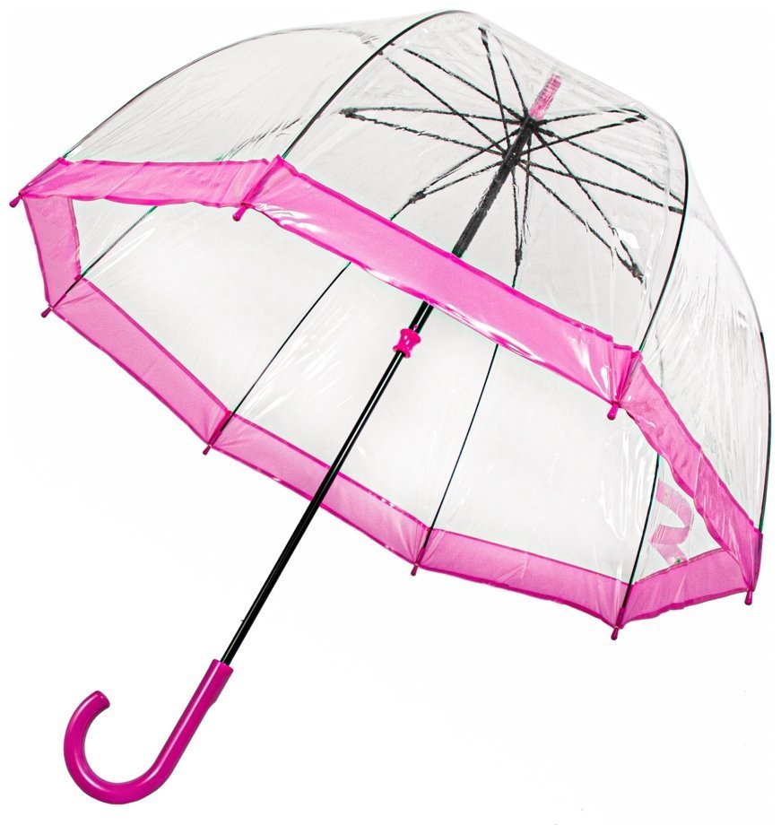 Парасоля-тростина жіноча Fulton Birdcage-1 L041 Pink (Механіка, тростина, прозора з рожевими вставками) 93797 modnotak фото №7