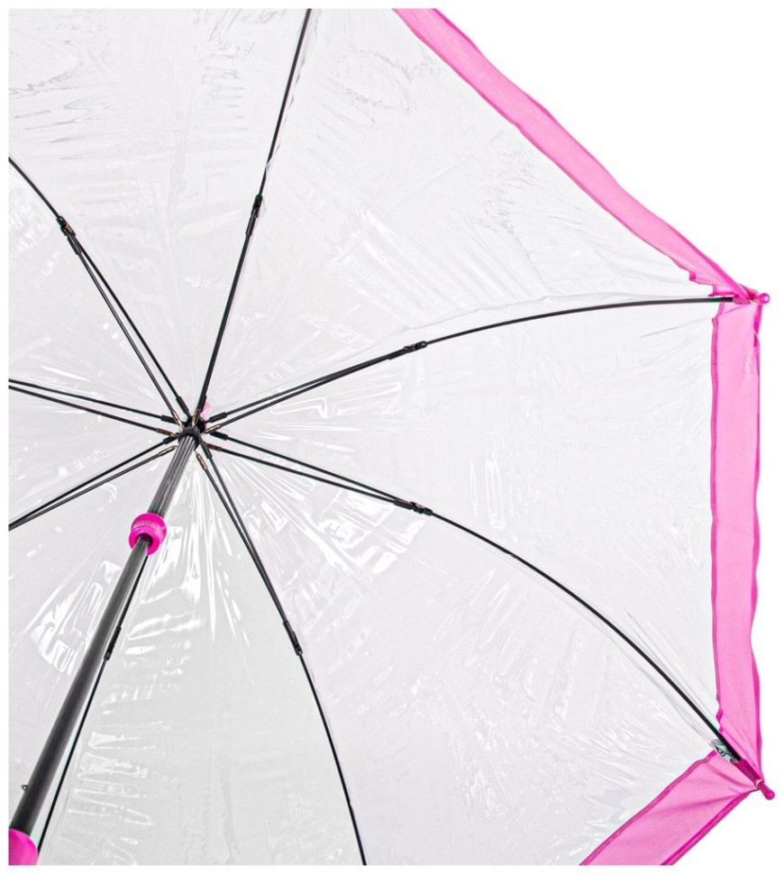Парасоля-тростина жіноча Fulton Birdcage-1 L041 Pink (Механіка, тростина, прозора з рожевими вставками) 93797 modnotak фото №10