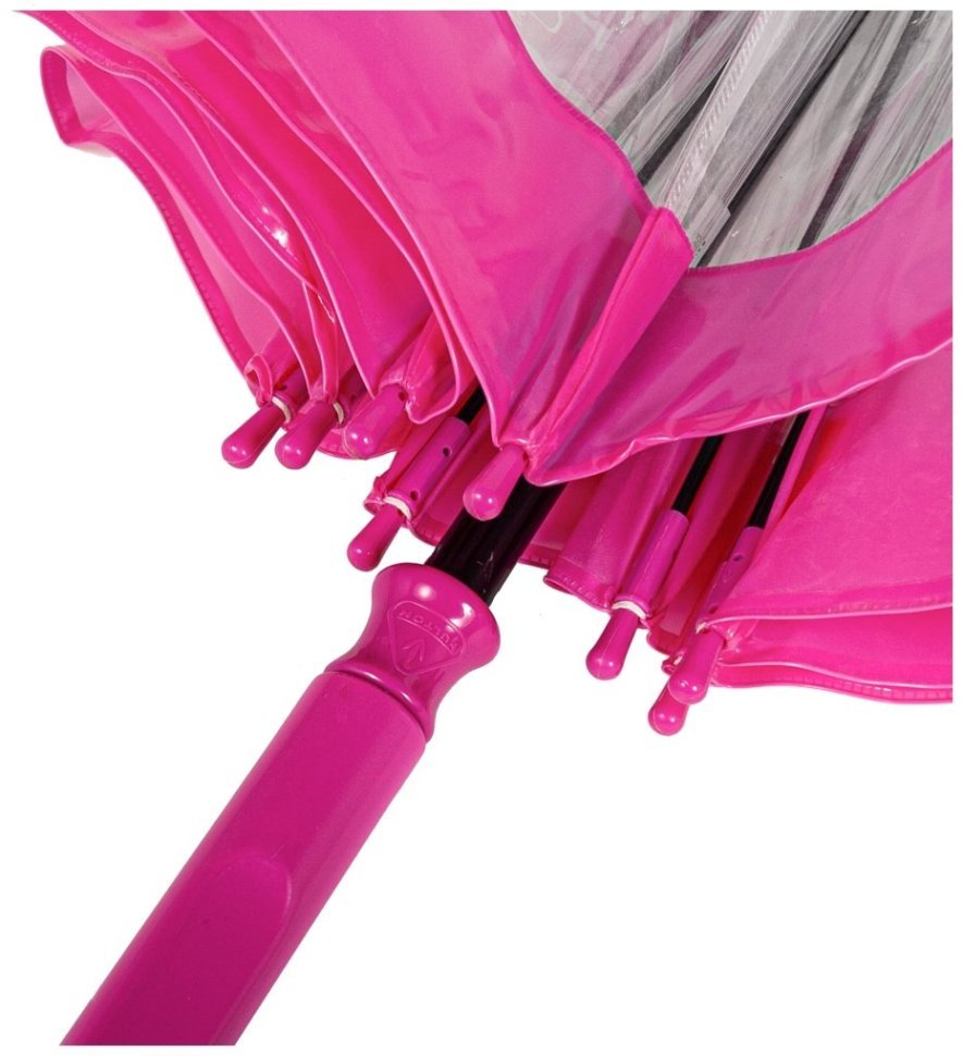 Парасоля-тростина жіноча Fulton Birdcage-1 L041 Pink (Механіка, тростина, прозора з рожевими вставками) 93797 modnotak фото №12