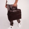 Класична чоловіча сумка під ноутбук і документи з натуральної шкіри коричневого кольору Blamont (15855) - 7