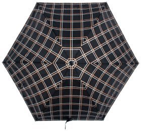 Мини зонт женский Fulton Tiny-2 L501 Golden Check (Механика, складной, черный в клетку) 93897