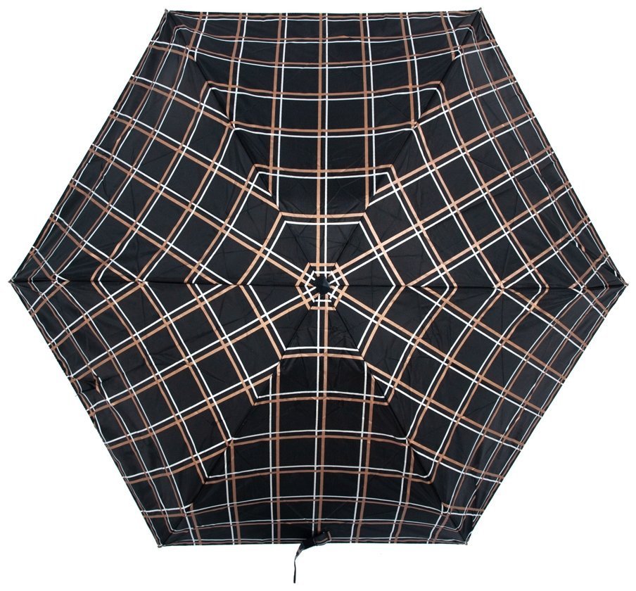 Мини зонт женский Fulton Tiny-2 L501 Golden Check (Механика, складной, черный в клетку) 93897 modnotak фото №3