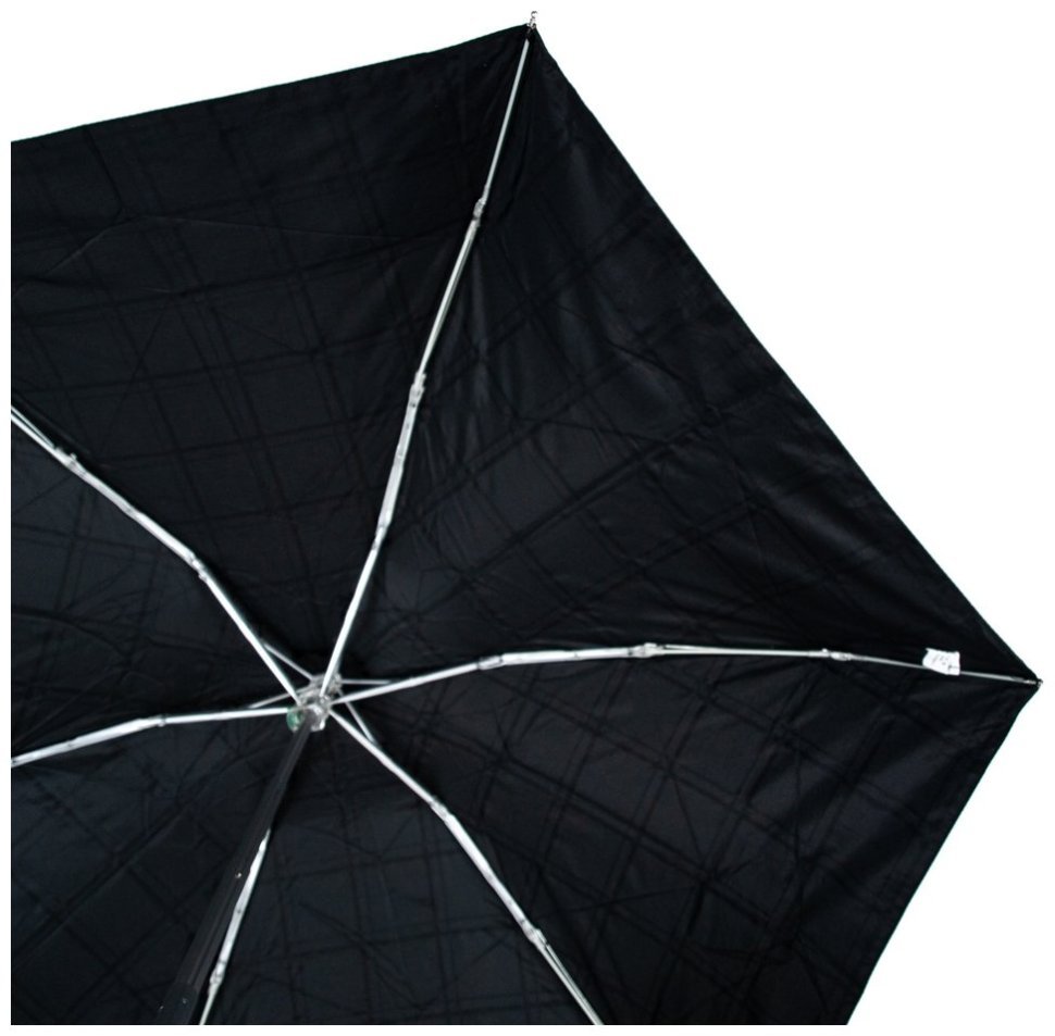 Мини зонт женский Fulton Tiny-2 L501 Golden Check (Механика, складной, черный в клетку) 93897 modnotak фото №7