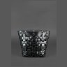 Угольно-черная повседневная сумка из плетеной кожи черного цвета BlankNote Пазл L (12769) - 4