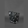 Угольно-черная повседневная сумка из плетеной кожи черного цвета BlankNote Пазл L (12769) - 5