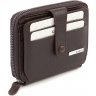 Повсякденний шкіряний гаманець-картхолдер коричневого кольору KARYA (19994) - 1