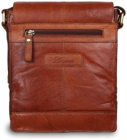 Мужская сумка из натуральной кожи через плечо Ashwood G31 рыжего цвета 94097