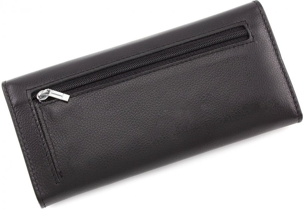 Классический женский кошелек черного цвета из гладкой кожи ST Leather (16886)
