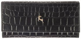 Класичний шкіряний жіночий гаманець з тисненням під рептилію на кнопці Ashwood C05 94197