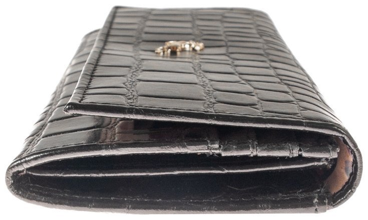 Класичний шкіряний жіночий гаманець з тисненням під рептилію на кнопці Ashwood C05 94197 modnotak фото №11