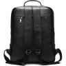 Елегантний міський шкіряний рюкзак чорного кольору VINTAGE STYLE (20037) - 3