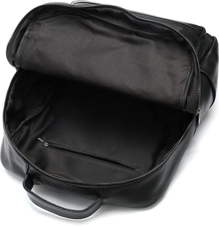 Елегантний міський шкіряний рюкзак чорного кольору VINTAGE STYLE (20037)
