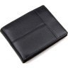 Горизонтальний чоловічий гаманець з зернистою шкіри чорного кольору Vintage (14448) - 1