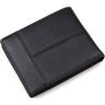 Горизонтальний чоловічий гаманець з зернистою шкіри чорного кольору Vintage (14448) - 2