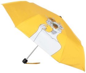 Женский складной зонт Fulton L884-040171 National Gallery Minilite-2 UV Sunflowers (Желтый с принтом подсолнуха, механика) 94297