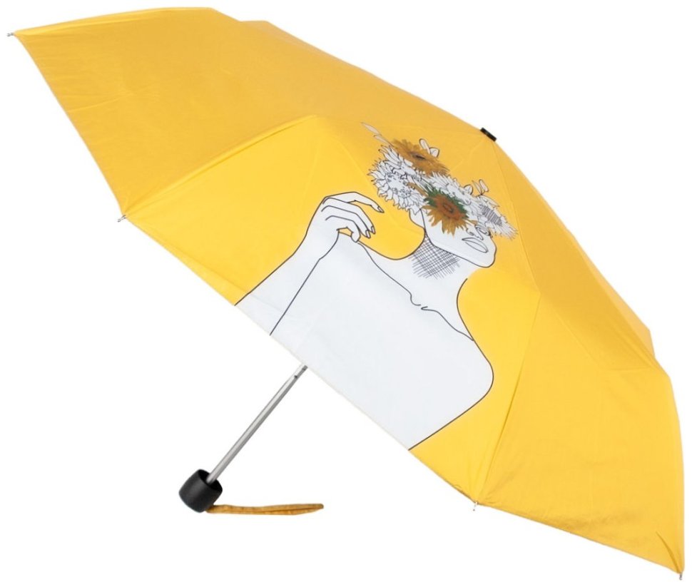 Женский складной зонт Fulton L884-040171 National Gallery Minilite-2 UV Sunflowers (Желтый с принтом подсолнуха, механика) 94297 modnotak фото №1