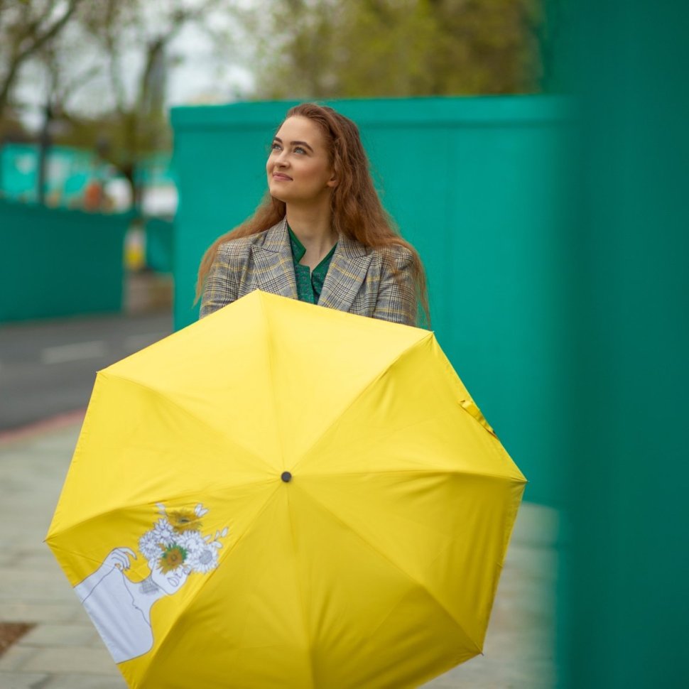 Женский складной зонт Fulton L884-040171 National Gallery Minilite-2 UV Sunflowers (Желтый с принтом подсолнуха, механика) 94297 modnotak фото №2