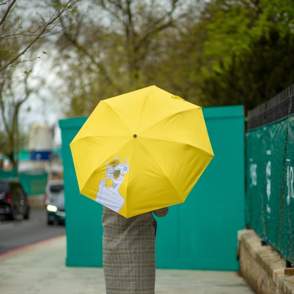 Женский складной зонт Fulton L884-040171 National Gallery Minilite-2 UV Sunflowers (Желтый с принтом подсолнуха, механика) 94297 modnotak фото №5