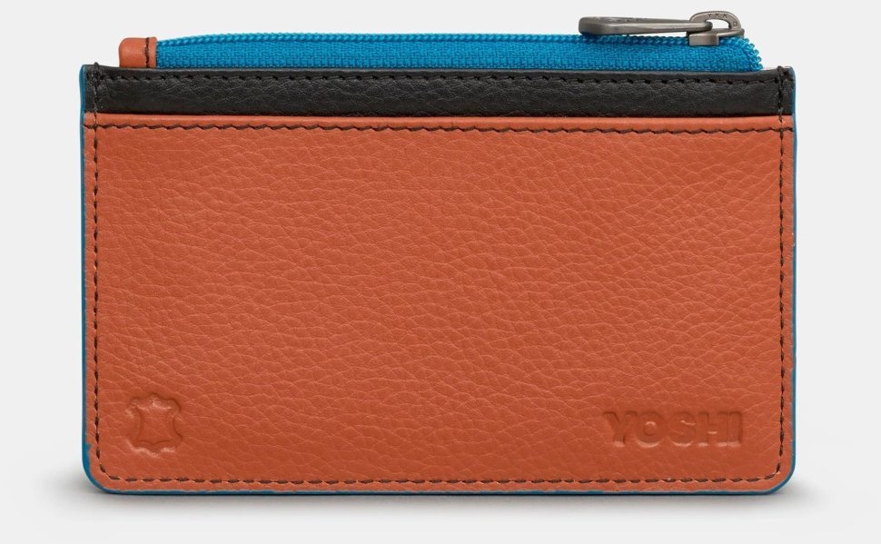 Кардхолдер с RFID защитой из натуральной кожи в черном цвете с разноцветными вставками Yoshi 94397 фото №2 Кардхолдер с RFID защитой из натуральной кожи в черном цвете с разноцветными вставками Yoshi 94397 modnotak фото №2