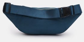 Жіноча сумка бананка з текстилю із квітковим декором Monsen 104497 синього кольору