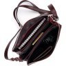 Женская кожаная сумка-кроссбоди бордового цвета на плечо KARYA (2420883) - 5