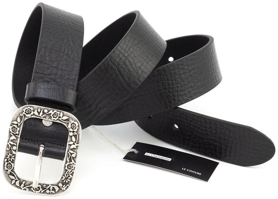 Итальянский женский ремень с пряжкой в стиле винтаж и цветочным орнаментом Gherardini 40817 modnotak фото №4