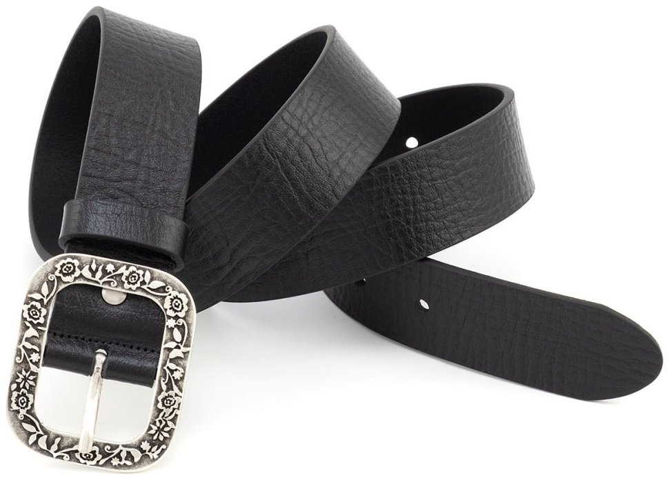 Итальянский женский ремень с пряжкой в стиле винтаж и цветочным орнаментом Gherardini 40817 modnotak фото №5