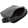 Просторная кожаная сумка черного цвета на плечо Leather Collection (11128) - 7