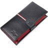 Кожаный кошелек-клатч из натуральной кожи черно-красного цвета KARYA (2421183) - 1