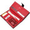 Кожаный кошелек-клатч из натуральной кожи черно-красного цвета KARYA (2421183) - 5