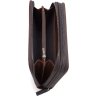 Кожаный мужской клатч коричневого цвета с кистевым ремешком KARYA (21016) - 2