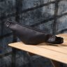 Качественная мужская сумка-бананка из винтажной кожи чёрного цвета Shvigel 95097 фото №9 Качественная мужская сумка-бананка из винтажной кожи чёрного цвета Shvigel 95097 modnotak фото - 9