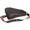 Коричневая мужская сумка-слинг из натуральной кожи с ярко-выраженной фактурой Vip Collection (21082) - 1