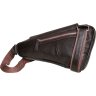 Коричневая мужская сумка-слинг из натуральной кожи с ярко-выраженной фактурой Vip Collection (21082) - 4
