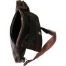 Коричневая мужская сумка-слинг из натуральной кожи с ярко-выраженной фактурой Vip Collection (21082) - 5