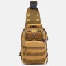 Чоловіча тактична сумка-слінг із текстилю кольору хакі Monsen (55997) - 2
