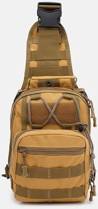Чоловіча тактична сумка-слінг із текстилю кольору хакі Monsen (55997)