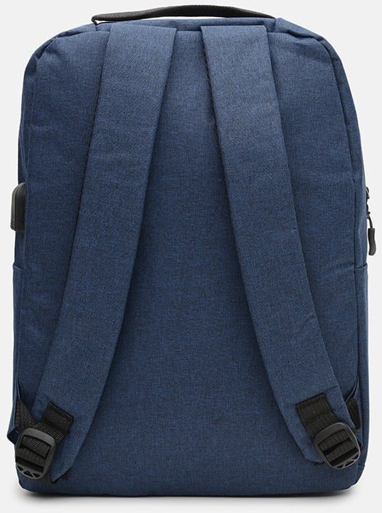 Синій чоловічий текстильний рюкзак з сумкою в комплекті Monsen (19362)