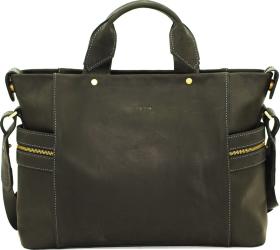 Вместительная мужская сумка из винтажной кожи черного цвета VATTO (12038)