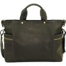 Вместительная мужская сумка из винтажной кожи черного цвета VATTO (12038) - 1