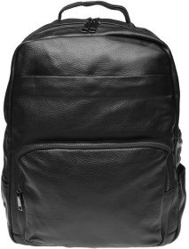 Чоловічий шкіряний рюкзак великого розміру в чорному кольорі Keizer (19232)