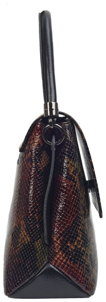 Лакированная женская сумка из натуральной кожи с ручкой для носки Desisan 106997 разноцветная под змею фото №4 Лакированная женская сумка из натуральной кожи с ручкой для носки Desisan 106997 разноцветная под змею modnotak фото №4