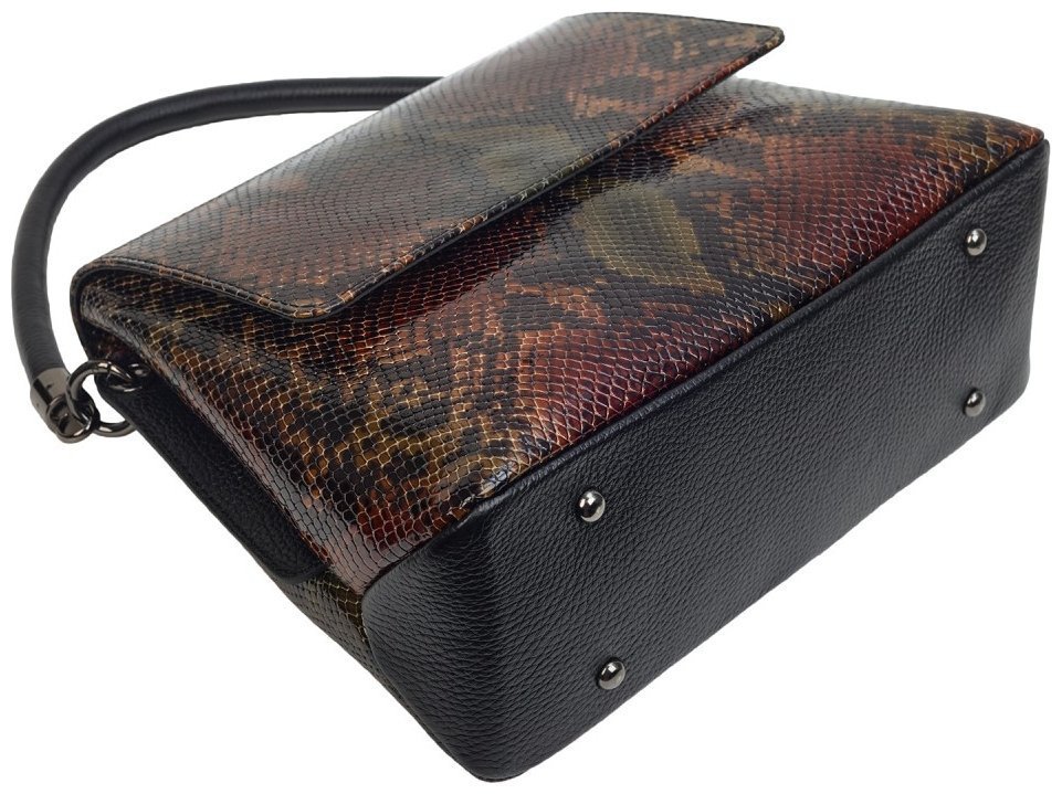 Лакированная женская сумка из натуральной кожи с ручкой для носки Desisan 106997 разноцветная под змею фото №5 Лакированная женская сумка из натуральной кожи с ручкой для носки Desisan 106997 разноцветная под змею modnotak фото №5