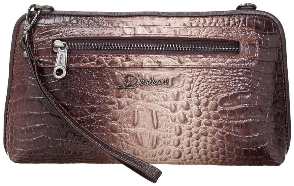 Небольшая женская сумка кроссбоди из натуральной кожи с фактурой под крокодила Desisan 107297 бежевая фото №1 Небольшая женская сумка кроссбоди из натуральной кожи с фактурой под крокодила Desisan 107297 бежевая modnotak фото №1