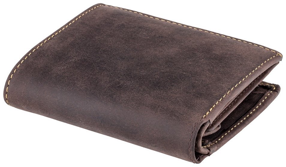 Мініатюрне чоловіче портмоне з вінтажної шкіри коричневого кольору Visconti Spear 77397